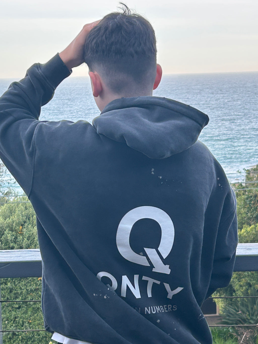 QNTY Vintage Washed Frayed Hoodie